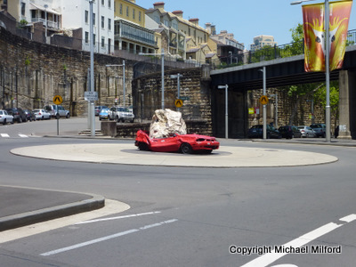 Sydney crushed car