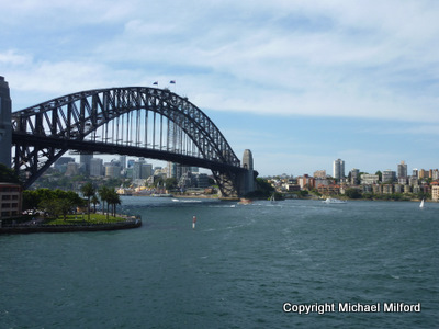 Sydney Harbour Bridge from ship
