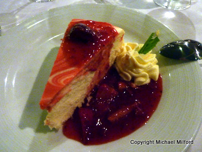 Strawberry ripple cheesecake