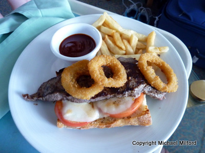 Room service strip steak