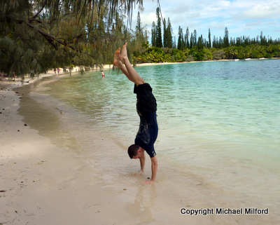 Handstands on the beach