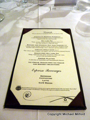 Dinner dessert menu